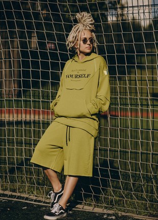 shorts and hoodie Build Ukraine in yourself olive4 photo