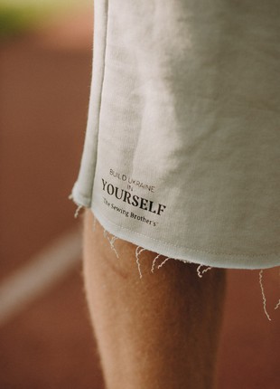 shorts and t-shirt Build Ukraine in yourself white and blue4 photo