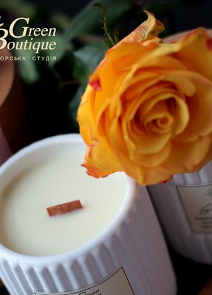 Natural Soy Candle Golden Rose (size L)5 photo