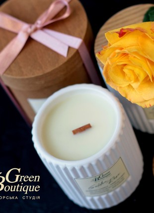 Natural Soy Candle Golden Rose (size L)6 photo