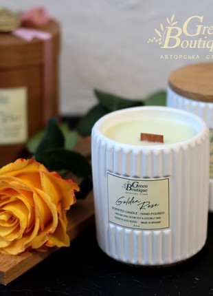 Natural Soy Candle Golden Rose (size L)