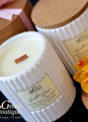 Natural Soy Candle Golden Rose (size L)2 photo