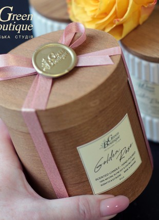 Natural Soy Candle Golden Rose (size L)8 photo