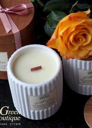 Natural Soy Candle Golden Rose (size L)10 photo