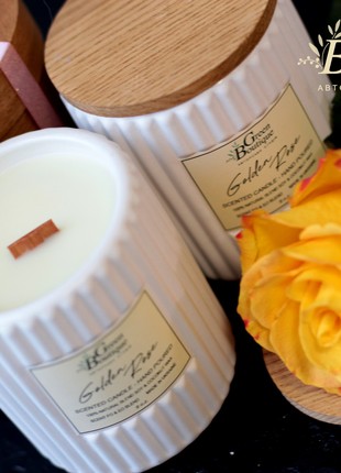 Natural Soy Candle Golden Rose (size L)4 photo