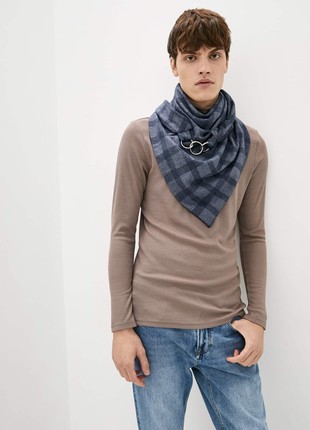 Stylish scarf double-sided scarf with original clasp, unisex5 photo