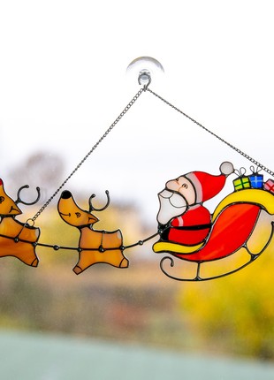 Reindeer stained glass window hangings Secret Santa gift