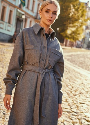 GRAY WOOL COAT WITH BUTTONS GEPUR3 photo