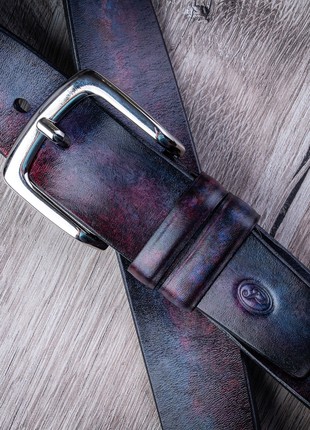 Gradient One Calf leather Belt | Violet-Dark Blue4 photo