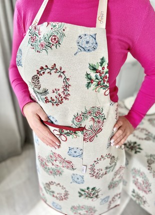 Tapestry kitchen apron with Christmas print2 photo