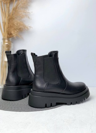 Black leather Chelsea boots2 photo