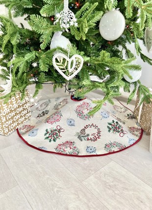 Christmas tree tapestry skirt with golden lurex