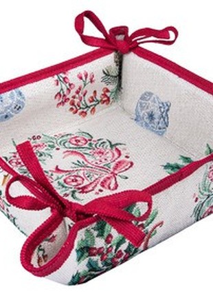 Christmas basket for sweets and cookies . Tapestry bread basket.4 photo