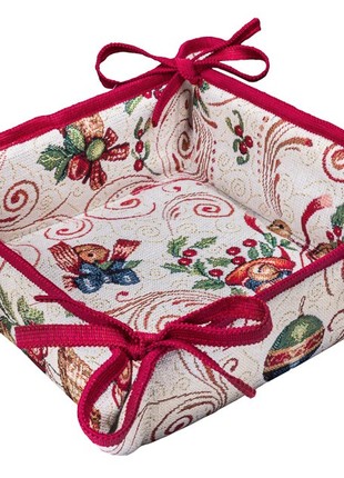 Christmas basket for sweets and cookies . Tapestry bread basket.5 photo