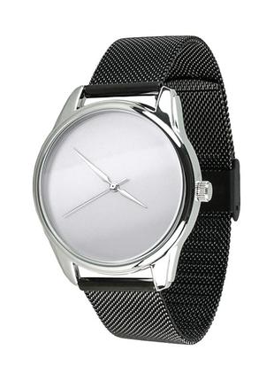 Ziz clock minimalism on a metal bracelet (black)