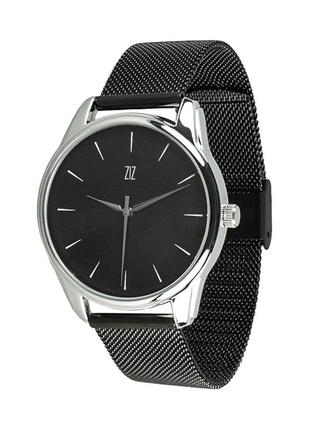 Ziz clock white on black on a metal bracelet1 photo