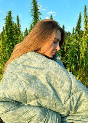 Warm hemp blanket «Malachite» «Winter» UKONO 400 g/m2 140x205