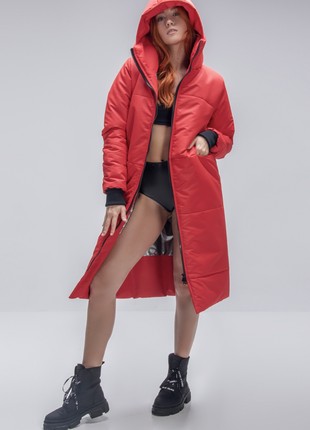 long down jacket Winter guard red1 photo