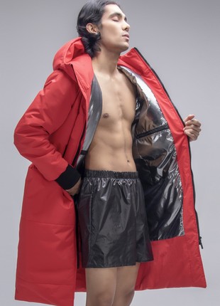 long down jacket Winter guard red4 photo