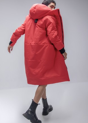 long down jacket Winter guard red2 photo