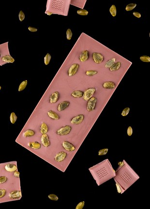 Pink chocolate with pistachio2 photo