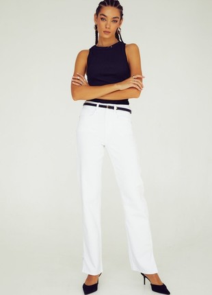 WHITE JEANS WITH SLITS GEPUR3 photo