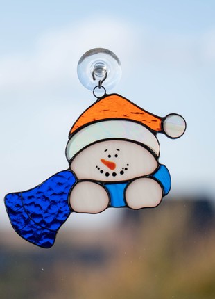 Christmas decor stained glass window hangings