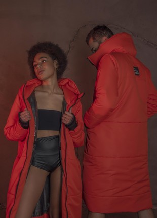 long down jacket Winter guard orange3 photo