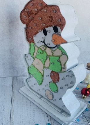 New Year's lantern-snowman, New Year's composition, a unique gift for children,7 photo