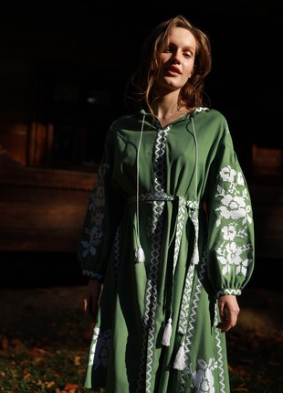 Women's embroidered dress Spring green2 photo