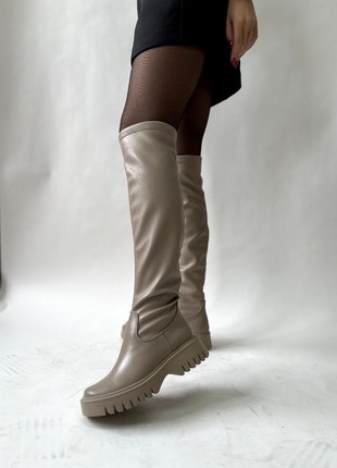 Boots Astra beige stretchy2 photo