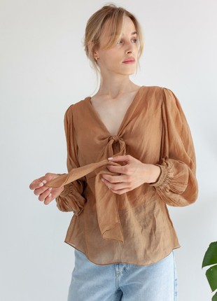 Double-sided beige blouse6 photo