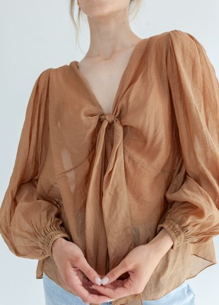 Double-sided beige blouse4 photo