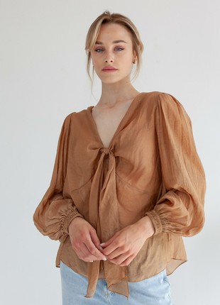 Double-sided beige blouse1 photo