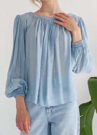 Double-sided blue blouse