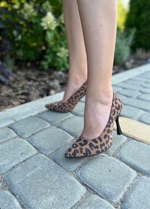 Leopard heeled boat shoes