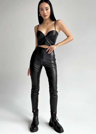 Fur-lined faux leather trousers Nexy1 photo