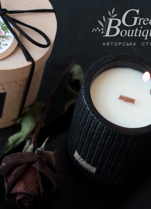 Natural Soy Candle DARK ROSE & LABDANUM(size L+)4 photo
