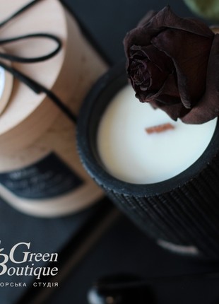 Natural Soy Candle DARK ROSE & LABDANUM(size L+)6 photo
