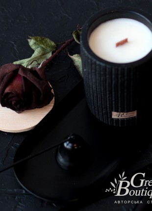 Natural Soy Candle DARK ROSE & LABDANUM(size L+)7 photo
