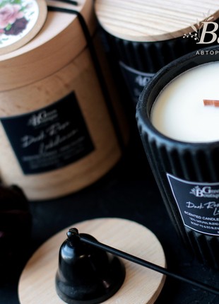 Natural soy candle dark rose & labdanum (size L)6 photo