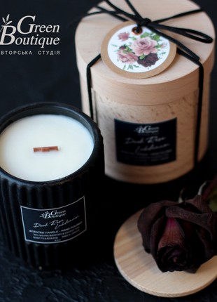 Natural soy candle dark rose & labdanum (size L)1 photo