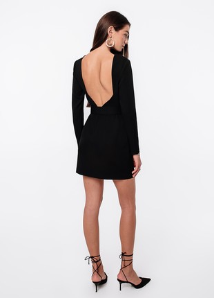 MINI DRESS WITH OPEN BACK WITH BELT BLACK2 photo
