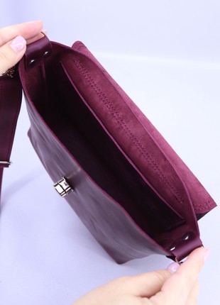 Women shoulder bag, handmade small classic leather crossbody bag / 010383 photo