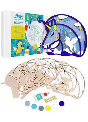 Joyki 3d wooden coloring book creativity kit «Unicorn 2»1 photo