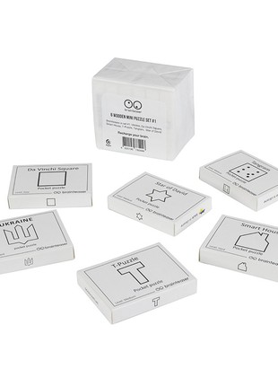 6 wooden mini puzzle set #1