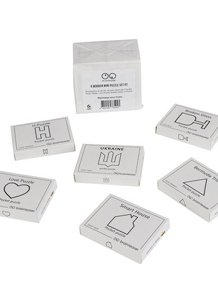 6 wooden mini puzzle set #2