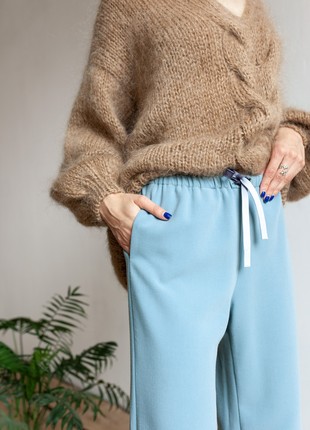 Blue pants with slits4 photo