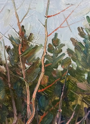 Oil painting Forest landscape Peter Tovpev nDobr2602 photo