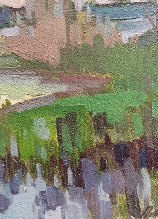 Oil painting Overlooking the river Peter Tovpev nDobr2765 photo